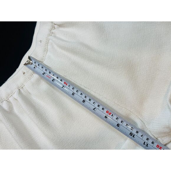 ~ MABLE S/M Sweater Shorts** White Knit Boho Soft Cozy Coastal Beachy Festival - Picture 5 of 11